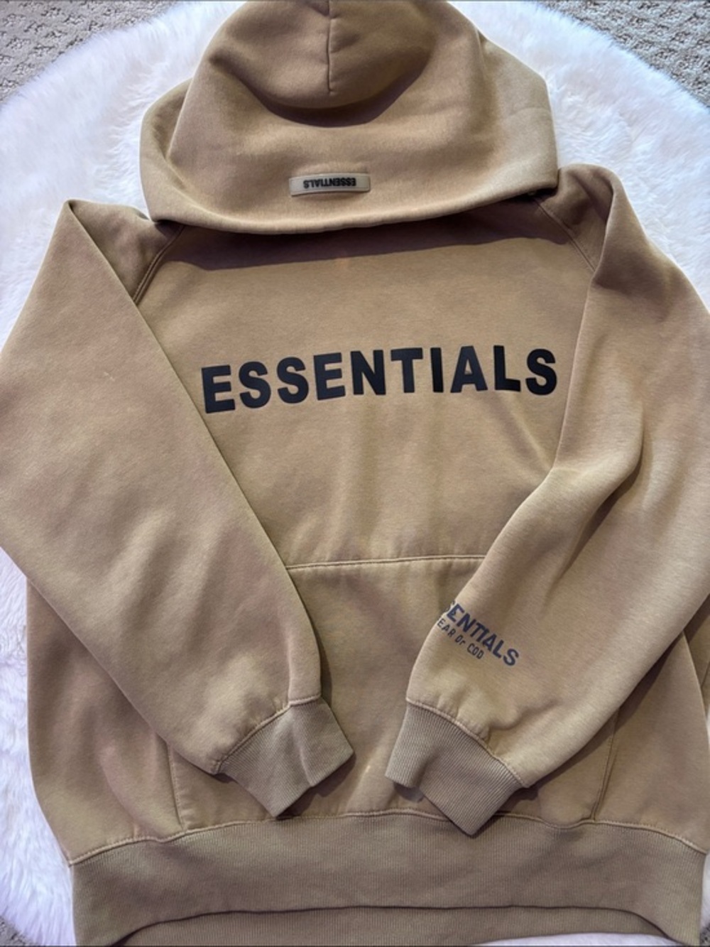 ESSENTIALS Beige/Tan Pullover Hoodie